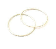 Silver Circle Connector Pendant Hammered Round Antique Silver Plated (57mm) G7548