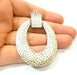 Hammered Silver Pendant Antique Silver Plated Pendant (69x47mm) G7549