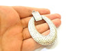 Hammered Silver Pendant Antique Silver Plated Pendant (69x47mm) G7549