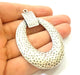 Hammered Silver Pendant Antique Silver Plated Pendant (69x47mm) G7549