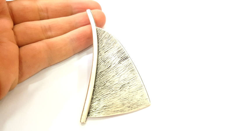 Silver Pendant Antique Silver Plated Pendant (88x43mm) G7551