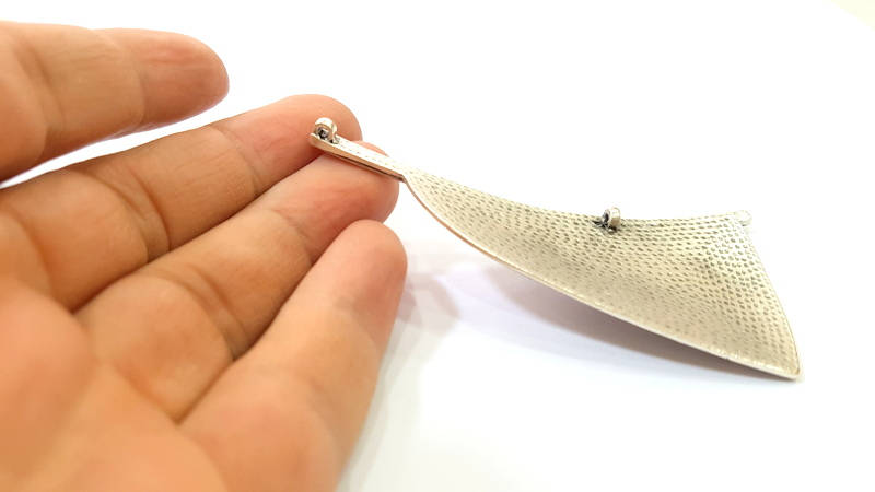 Silver Pendant Antique Silver Plated Pendant (88x43mm) G7551