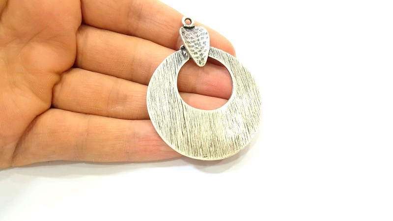 Silver Pendant Antique Silver Plated Pendant (63x46mm) G7560