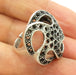 Silver Ring Blank Ring Settings Ring Bezel Base Cabochon Mountings Adjustable (for 2mm stone tiny blanks) Oxidized Silver Plated Brass G6735