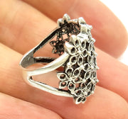Silver Ring Blank Ring Settings Ring Bezel Base Cabochon Mountings Adjustable (for 2mm stone tiny blanks) Oxidized Silver Plated Brass G6737
