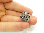 Silver Ring Blank Ring Settings Ring Bezel Base Cabochon Mountings Adjustable (for 2mm stone tiny blanks) Oxidized Silver Plated Brass G6742