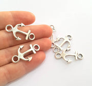 Silver Anchor Connector Pendant Antique Silver Plated Connector (32x19mm) G8418