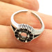 Silver Ring Blank Ring Setting Ring Bezel Base Cabochon Mountings Adjustable(for 6mm,2mm stone blanks)Oxidized Silver Plated Brass G6772