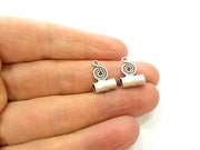 4 Silver Bails Antique Silver Tube Findings (16x11 mm)  Antique Silver Plated Brass  G6781