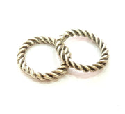 5 Silver Circle Connector Findings Antique Silver Plated Circle  5 Pcs (20 mm)  G14600