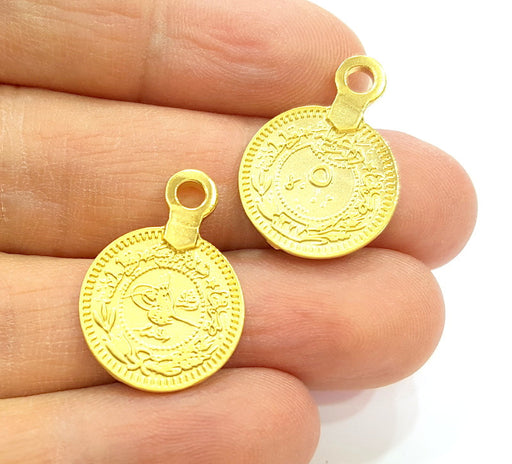 4 Gold Charms Gold Plated Ottoman Signature Charms  4 Pcs (17mm)  G6597