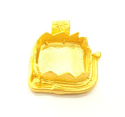 Gold Pendant Blank Base Setting Necklace Blank Mountings Gold Plated Brass (15 mm blank) G6791