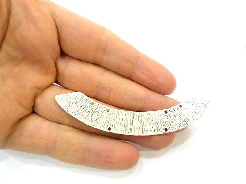 Silver Connector Pendant Antique Silver Plated Connector (85x12mm) G6802