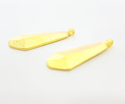 2 Gold Pendant Gold Plated Pendant (38x13 mm)  G6814