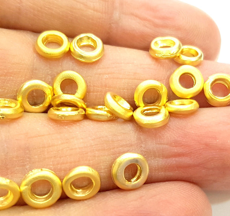 20 Gold Spacer Gold Plated Metal Beads  (8 mm)  G14067