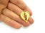 2 Gold Plated Heart Charms Pendants (28x22mm)  G6822