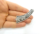 Silver Connector Pendant Antique Silver Plated Connector (67x20mm) G6833