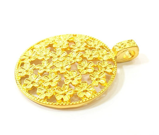 Gold Flower Pendant Gold Plated Pendant (54x42mm)  G7568