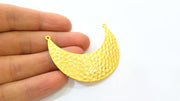 Hammered Moon Pendant Matt Gold Pendant (61x22mm)  G7569
