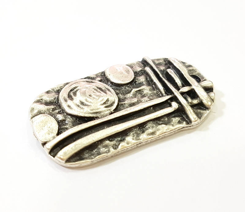 Silver Pendant Antique Silver Plated Pendants (35x18mm)  G7571