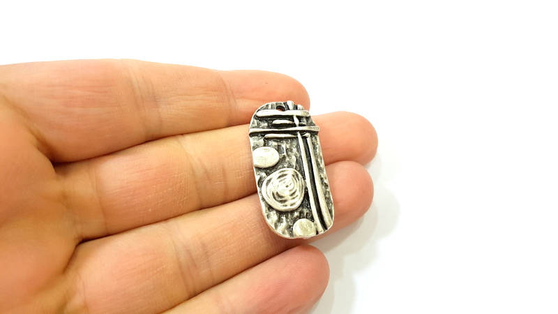 Silver Pendant Antique Silver Plated Pendants (35x18mm)  G7571