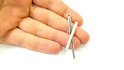 4 Silver Charms Antique Silver Plated Charm (50x3mm) G7577