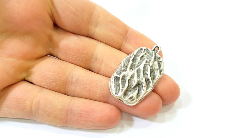 Silver Pendant Antique Silver Plated Pendants (41x23mm)  G7579