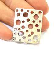 Silver Pendant Connector Antique Silver Plated Pendant (36x30mm) G7580