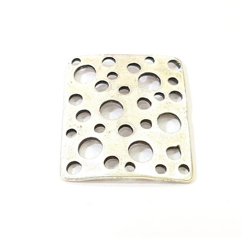 Silver Pendant Connector Antique Silver Plated Pendant (36x30mm) G7580