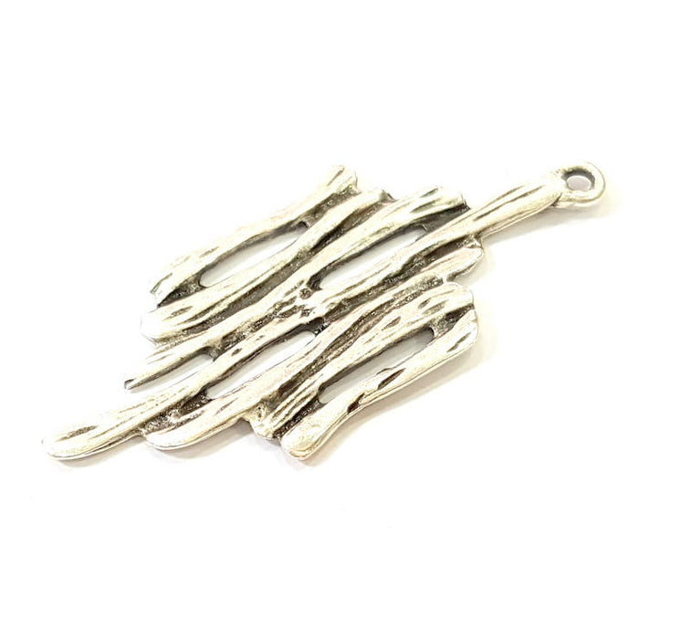 Silver Stick Charms Antique Silver Plated Stick Charm (53x20mm) G7589
