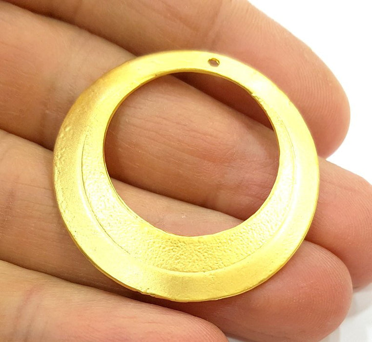 2 Circle Charms Gold Plated Pendant (37mm) G6850