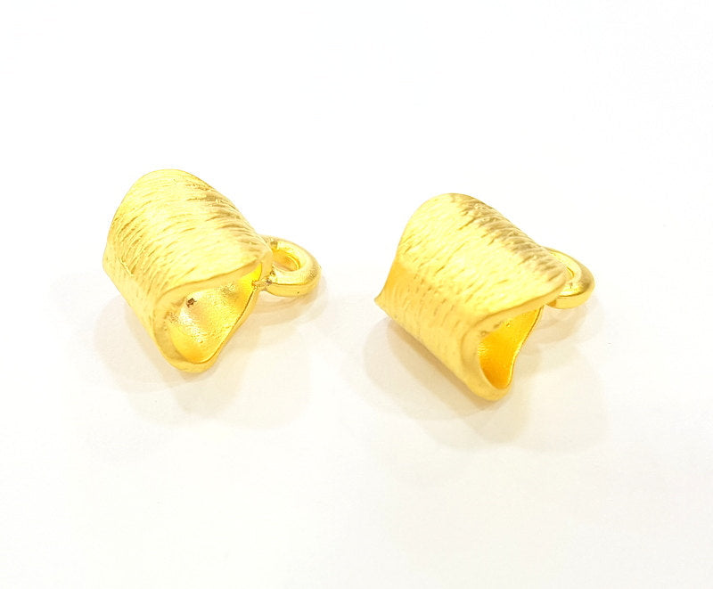 2 Gold Plated Bail Charms (17x11mm)  G6857