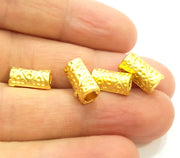 5 Gold Tube Beads Gold Plated Beads 13x7mm  G6859
