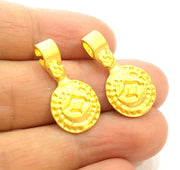 4 Gold Charm Gold Plated  Charms (27x14mm)  G6868