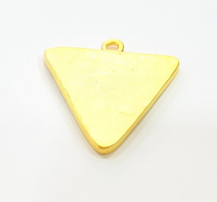 2 Gold Pendant Gold Plated Triangle Pendant (28mm)  G6869