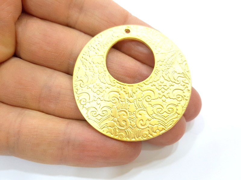 Gold Pendant Gold Plated Tribal Pendants Medallion Pendant (42mm)  G6794