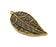 2 Antique Bronze Leaf Pendant   (40x22mm) G6880
