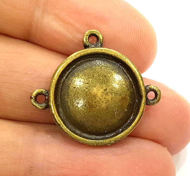 5 Antique Bronze Pendant Necklace Connector (19mm) G6883