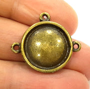 5 Antique Bronze Pendant Necklace Connector (19mm) G6883
