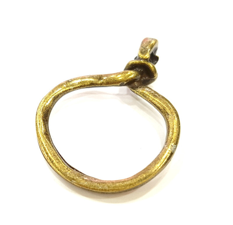 2 Antique Bronze Pendant Antique Bronze Knot Pendant  (43x30mm) G6890