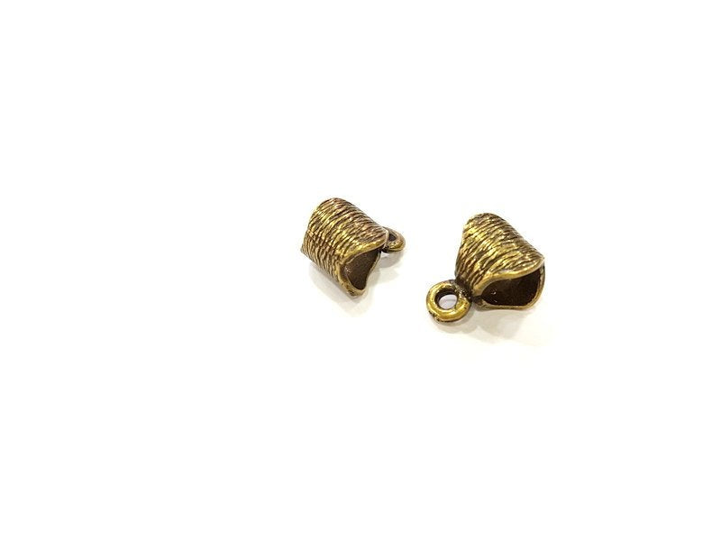 5 Antique Bronze Bail Antique Bronze Findings (17x12mm) G8419