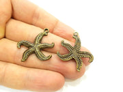 4 Antique Bronze Charm Antique Bronze Starfish Charm (28mm) G6894