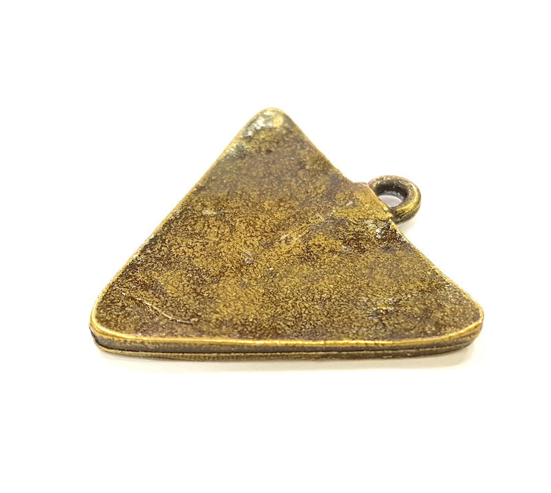 2 Antique Bronze Pendant Antique Bronze Triangle Pendant  (29mm) G6895