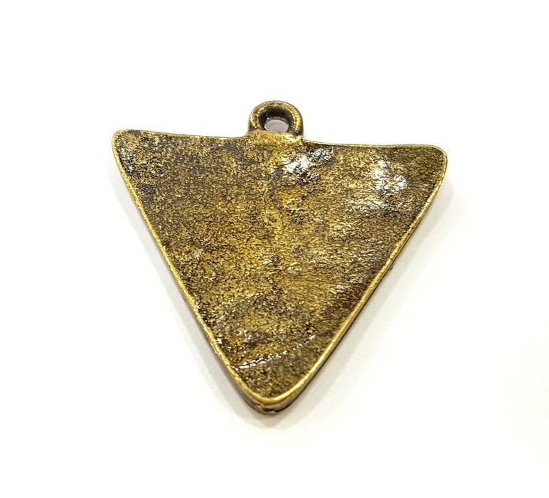 2 Antique Bronze Pendant Antique Bronze Triangle Pendant  (29mm) G6895