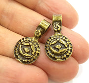 4 Antique Bronze Charm Antique Bronze Tribal Charm (27x14mm) G6898