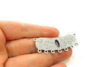 2 Triblal Pendant Connector Antique Silver Pendant (54x16mm) G6912