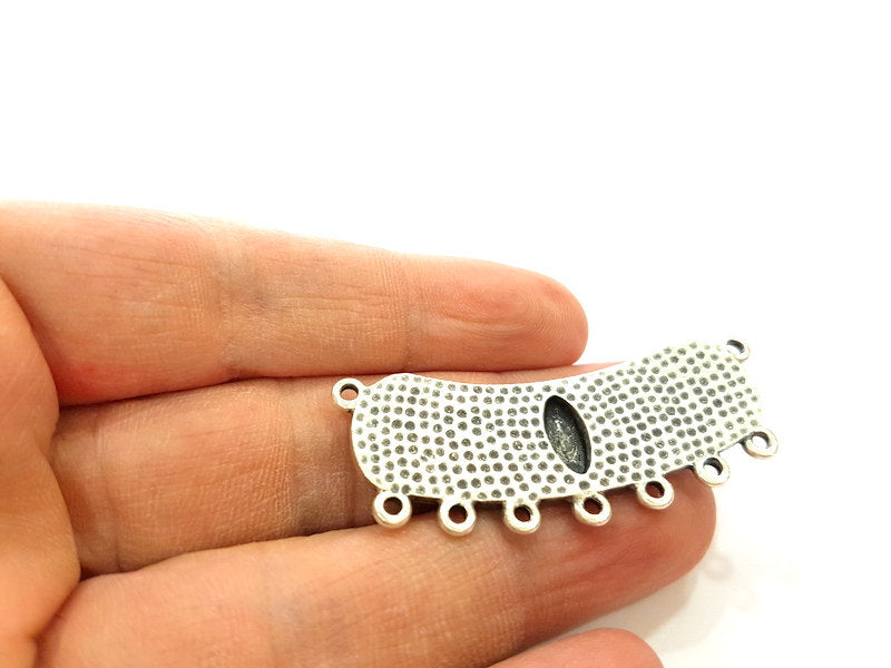 2 Triblal Pendant Connector Antique Silver Pendant (54x16mm) G6912