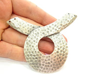 Silver Pendant Antique Silver Collar Pendants Antique Silver Plated Pendants (89x57mm)  G6918