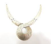 Silver Necklace Set Antique Silver Plated Collar Necklace Pendant Set Connector 3 Piece Findings G6920