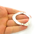 2 Pcs Silver Pendant Antique Silver Plated Circle Pendants (61x51mm)  G8848